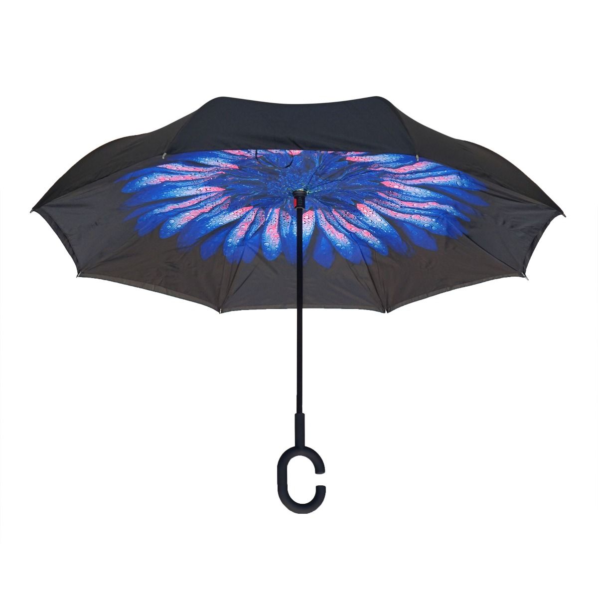 Topsy Turvy Designer Umbrellas - Drip Free Windproof - Blue Daisy - Senior.com Umbrellas